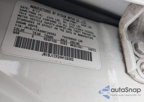 2017 Nissan Rogue Sport Sv z USA, uszkodzony, nr VIN JN1BJ1CR2HW124062